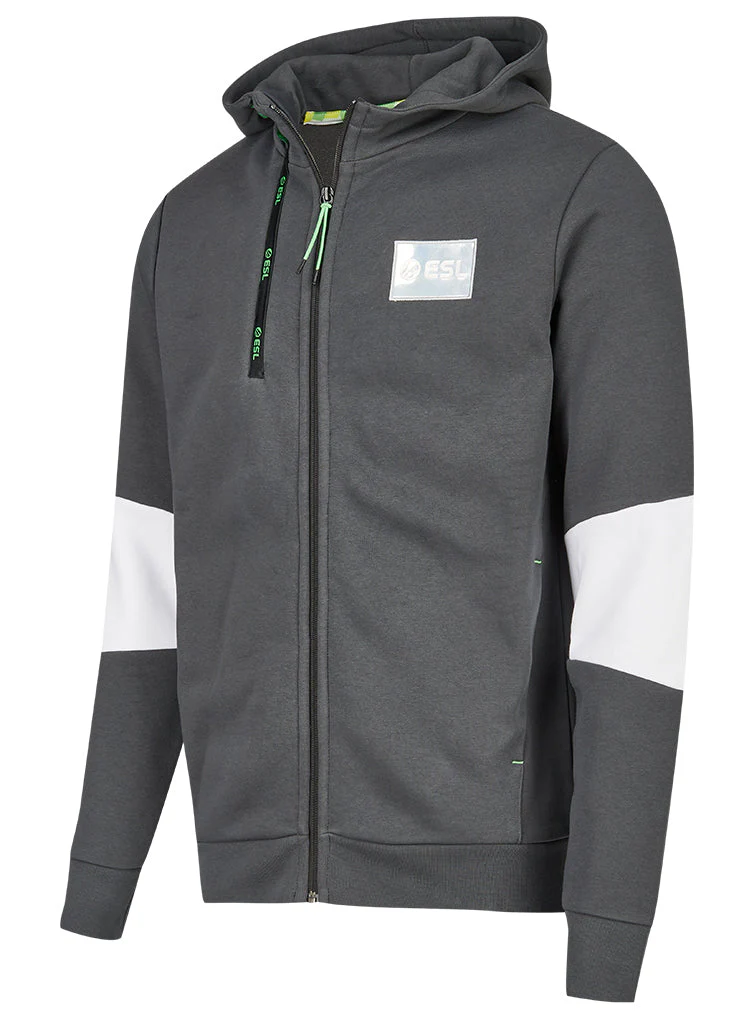 ESL Monochrome Double Zip Hoodie Black - Image 7
